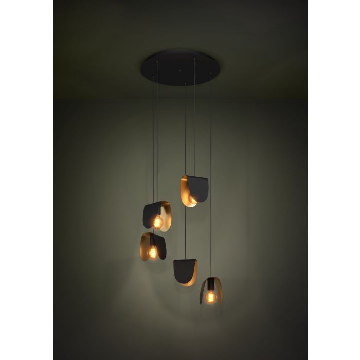 Eglo Serenara Μοντέρνο Κρεμαστό Φωτιστικό Πολύφωτο για 5 Λαμπτήρες E27 σε Μαύρο Χρώμα 390183